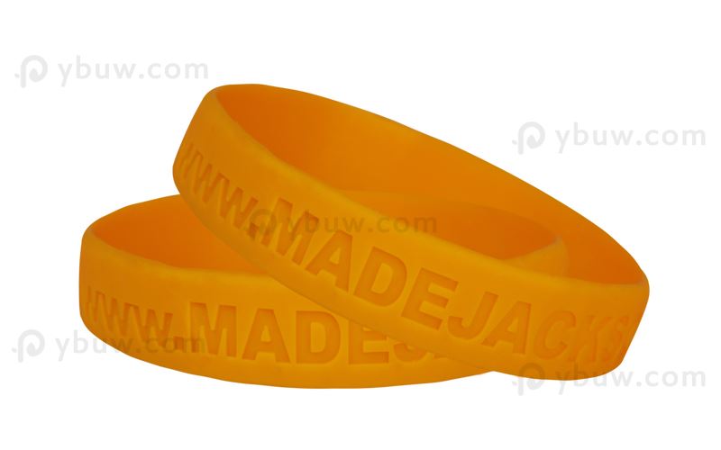 Orange Debossed Silicone Wristband-DW12ASO