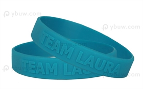 Teal Embossed Silicone Wristband-EW12ASO