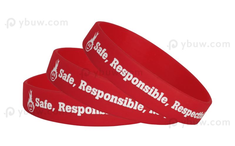 Red Printed Silicone Wristband-PW12ASO