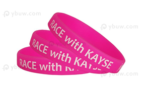 Hot Pink Printed Silicone Wristband-PW12ASO
