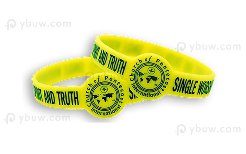 Yellow Color-Filled Figured Wristband