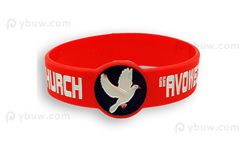 Red Color-Filled Figured Wristband