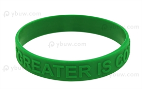 Green Embossed Silicone Wristband-EW12ASO