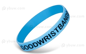Light Blue Embossed Printed Silicone Wristband-EPW12ASO