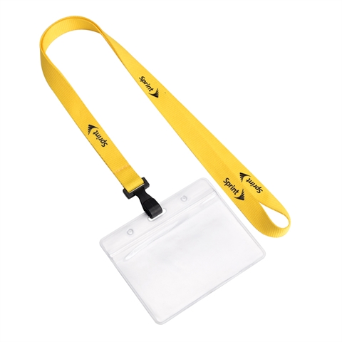 5/8"(15mm) Plastic Hook Polyester Lanyards with Name Tag Holder-9EUE