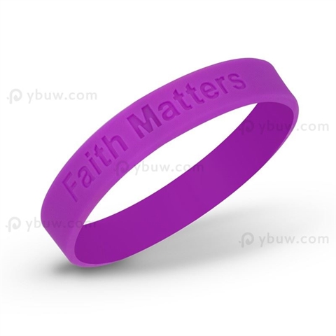 Purple Debossed Silicone Wristband