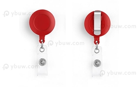 Red Belt Clip Badge Reel