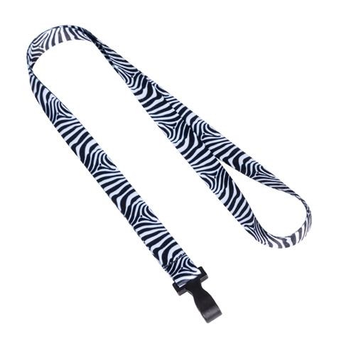 5/8"(15mm) Zebra Lanyards with Plastic Hook-92WT