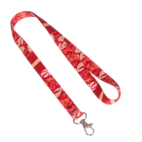 5/8"(15mm) Red Flower Lanyards with Lobster Claw-BEDX