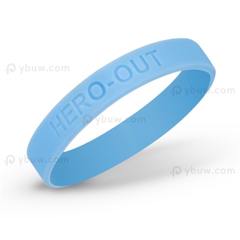 Light Blue Debossed Silicone Wristband
